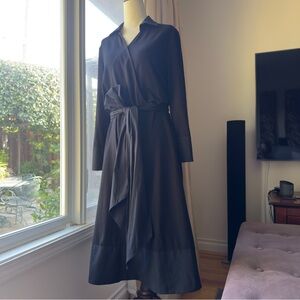 ME+EM Black Long Sleeve Belted Maxi Dress Large